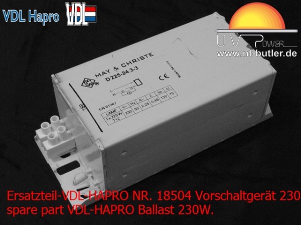 Ersatzteil-VDL-HAPRO NR. 18504 Vorschaltgerät 230 W