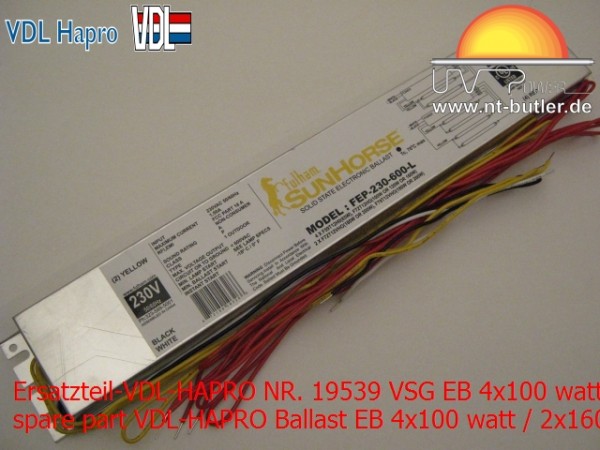 Ersatzteil-VDL-HAPRO NR. 19539 VSG EB 4x100 watt / 2x160 watt