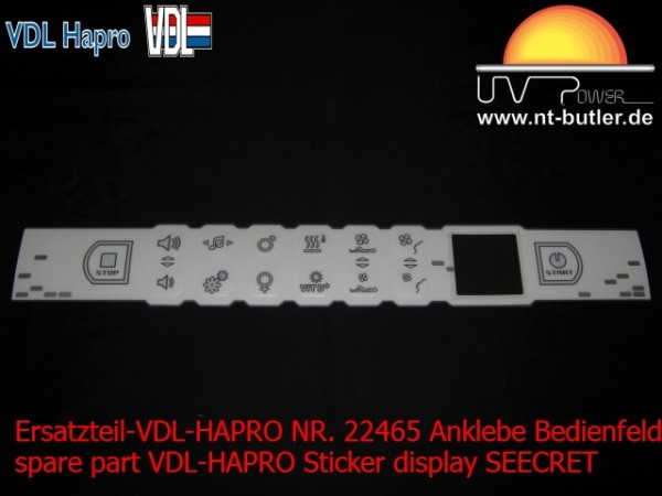 Ersatzteil-VDL-HAPRO NR. 22465 Anklebe Bedienfeld SEECRET