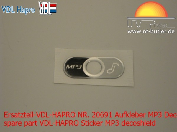 Ersatzteil-VDL-HAPRO NR. 20691 Aufkleber MP3 Decoblende