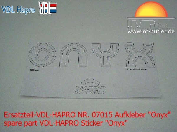 Ersatzteil-VDL-HAPRO NR. 07015 Aufkleber "Onyx"