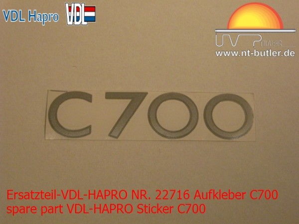 Ersatzteil-VDL-HAPRO NR. 22716 Aufkleber C700