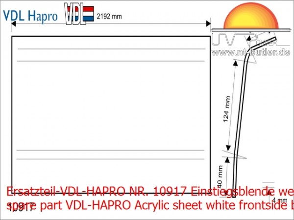 Ersatzteil-VDL-HAPRO NR. 10917 Einstiegsblende weiß