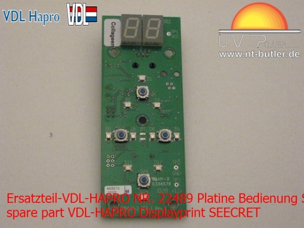 Ersatzteil-VDL-HAPRO NR. 22489 Platine Bedienung SEECRET