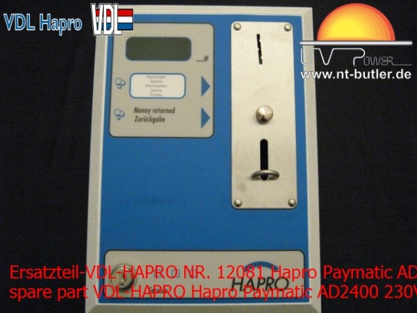 Ersatzteil-VDL-HAPRO NR. 12081 Hapro Paymatic AD2400 230V