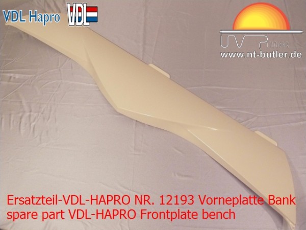 Ersatzteil-VDL-HAPRO NR. 12193 Vorneplatte Bank