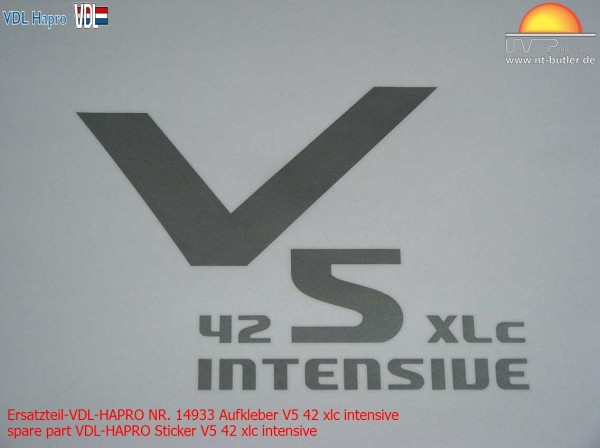 Ersatzteil-VDL-HAPRO NR. 14933 Aufkleber V5 42 xlc intensive