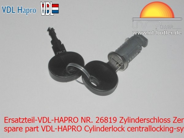 Ersatzteil-VDL-HAPRO NR. 26819 Zylinderschloss Zentralverrigelung '13 + 2 Schlüssel