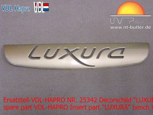 Ersatzteil-VDL-HAPRO NR. 25342 Decorschild "LUXURA" bank KG3 Hochglanz