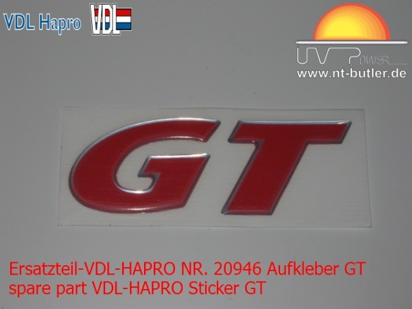 Ersatzteil-VDL-HAPRO NR. 20946 Aufkleber GT