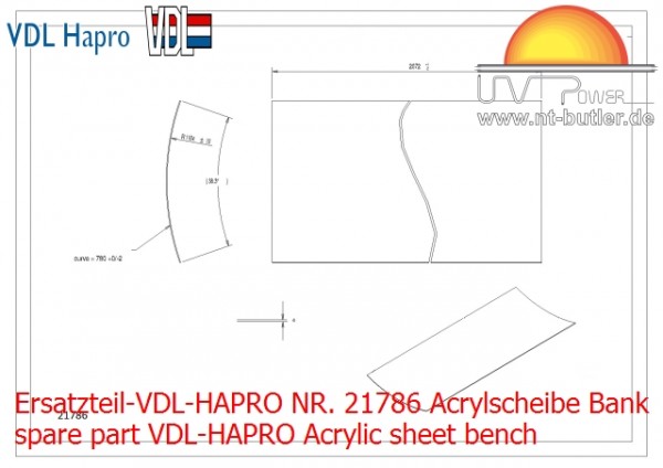 Ersatzteil-VDL-HAPRO NR. 21786 Acrylscheibe Bank