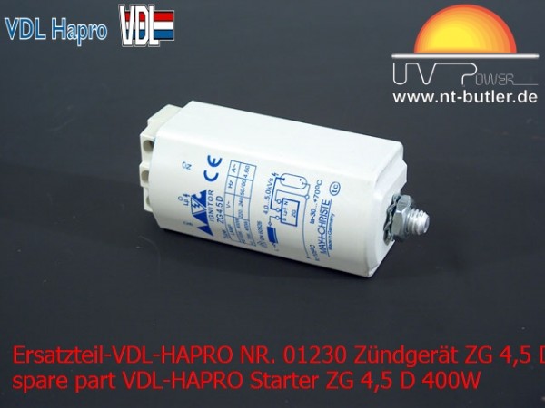 Ersatzteil-VDL-HAPRO NR. 01230 Zündgerät ZG 4,5 D 400W