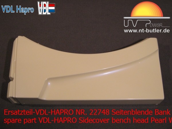 Ersatzteil-VDL-HAPRO NR. 22748 Seitenblende Bank Kopf Pearl White