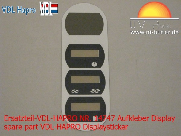 Ersatzteil-VDL-HAPRO NR. 14747 Aufkleber Display