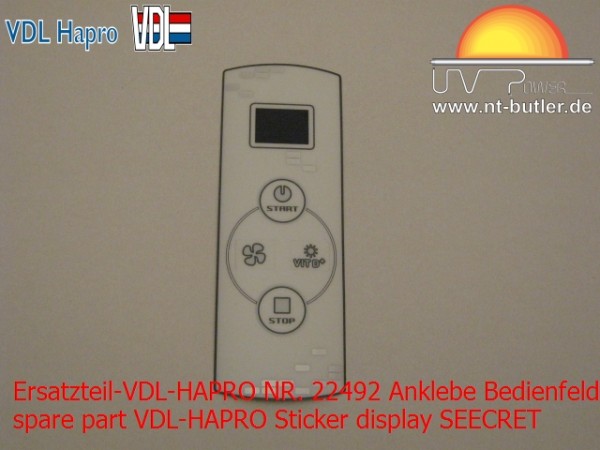 Ersatzteil-VDL-HAPRO NR. 22492 Anklebe Bedienfeld SEECRET