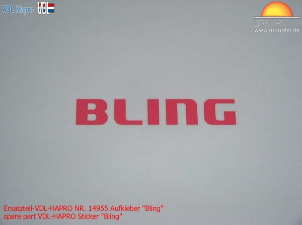 Ersatzteil-VDL-HAPRO NR. 14955 Aufkleber "Bling"