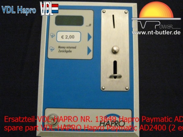 Ersatzteil-VDL-HAPRO NR. 13849 Hapro Paymatic AD2400 (2 euro Münze)