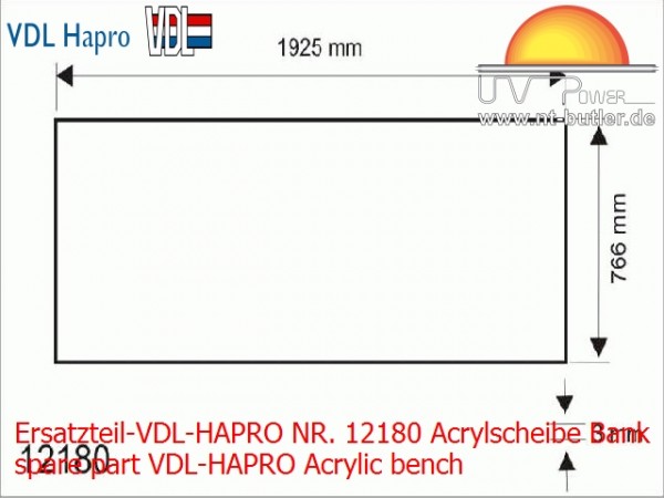 Ersatzteil-VDL-HAPRO NR. 12180 Acrylscheibe Bank