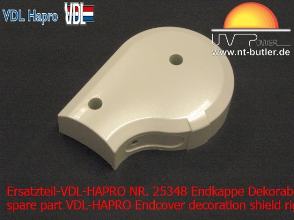 Ersatzteil-VDL-HAPRO NR. 25348 Endkappe Dekorabdeckung rechts Perle Wei?