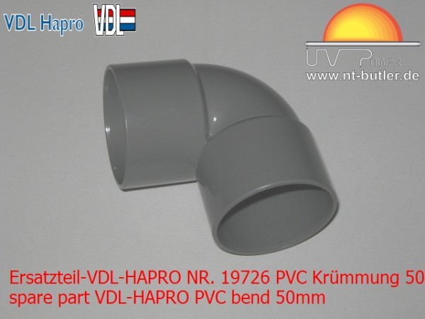 Ersatzteil-VDL-HAPRO NR. 19726 PVC Krümmung 50mm