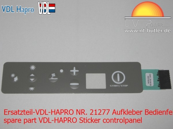 Ersatzteil-VDL-HAPRO NR. 21277 Aufkleber Bedienfeld
