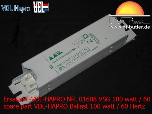 Ersatzteil-VDL-HAPRO NR. 01608 VSG 100 watt / 60 Hertz
