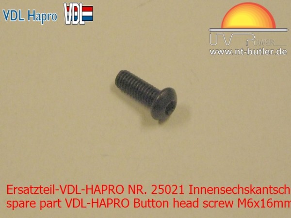 Ersatzteil-VDL-HAPRO NR. 25021 Innensechskantschraube M6x16mm