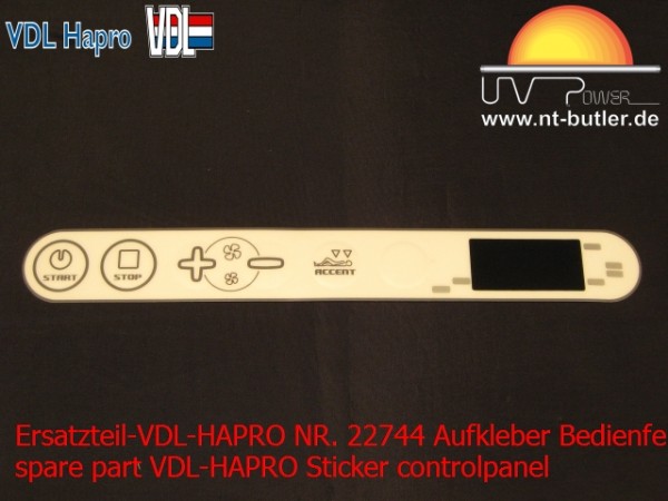 Ersatzteil-VDL-HAPRO NR. 22744 Aufkleber Bedienfeld