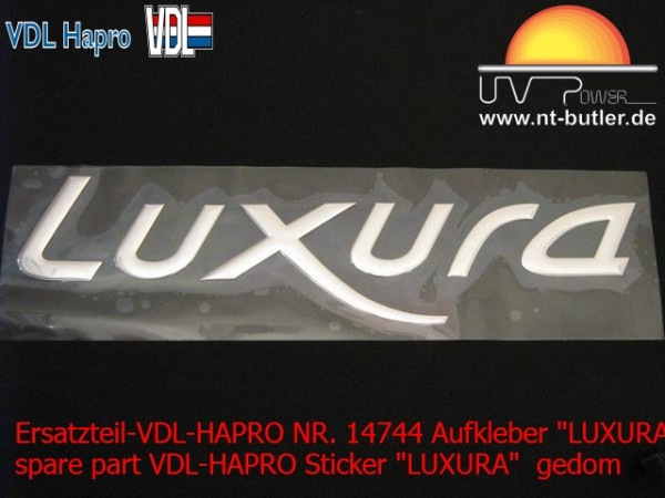 Ersatzteil-VDL-HAPRO NR. 14744 Aufkleber "LUXURA" gedom