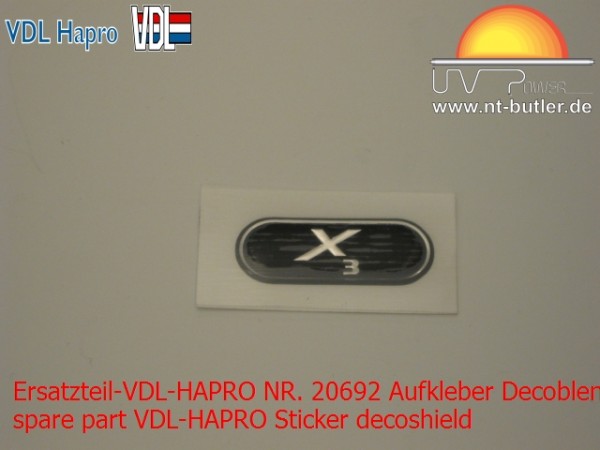 Ersatzteil-VDL-HAPRO NR. 20692 Aufkleber Decoblende
