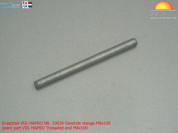 Ersatzteil-VDL-HAPRO NR. 10839 Gewinde stange M8x100